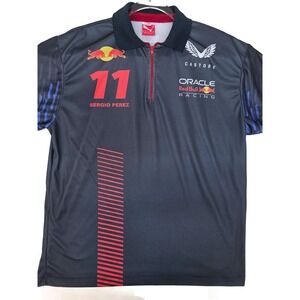 Oracle Red Bull Racing Polo Shirt Mens Large Blue F1 Racing Sergio Perez 11 Puma